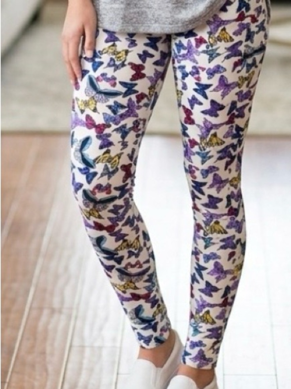 NWT Agnes & Dora Leggings Butterflies White sz S/M